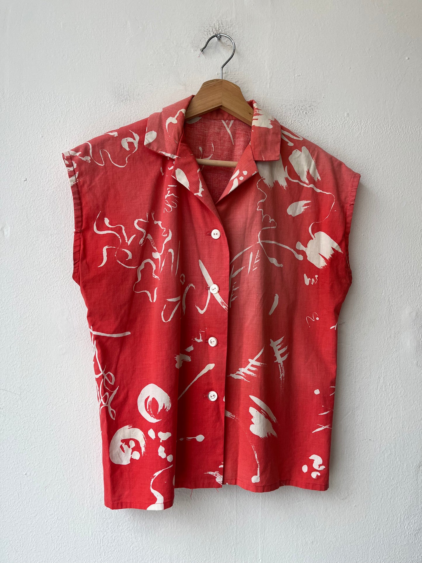 70's Sleeveless Button Up Shirt