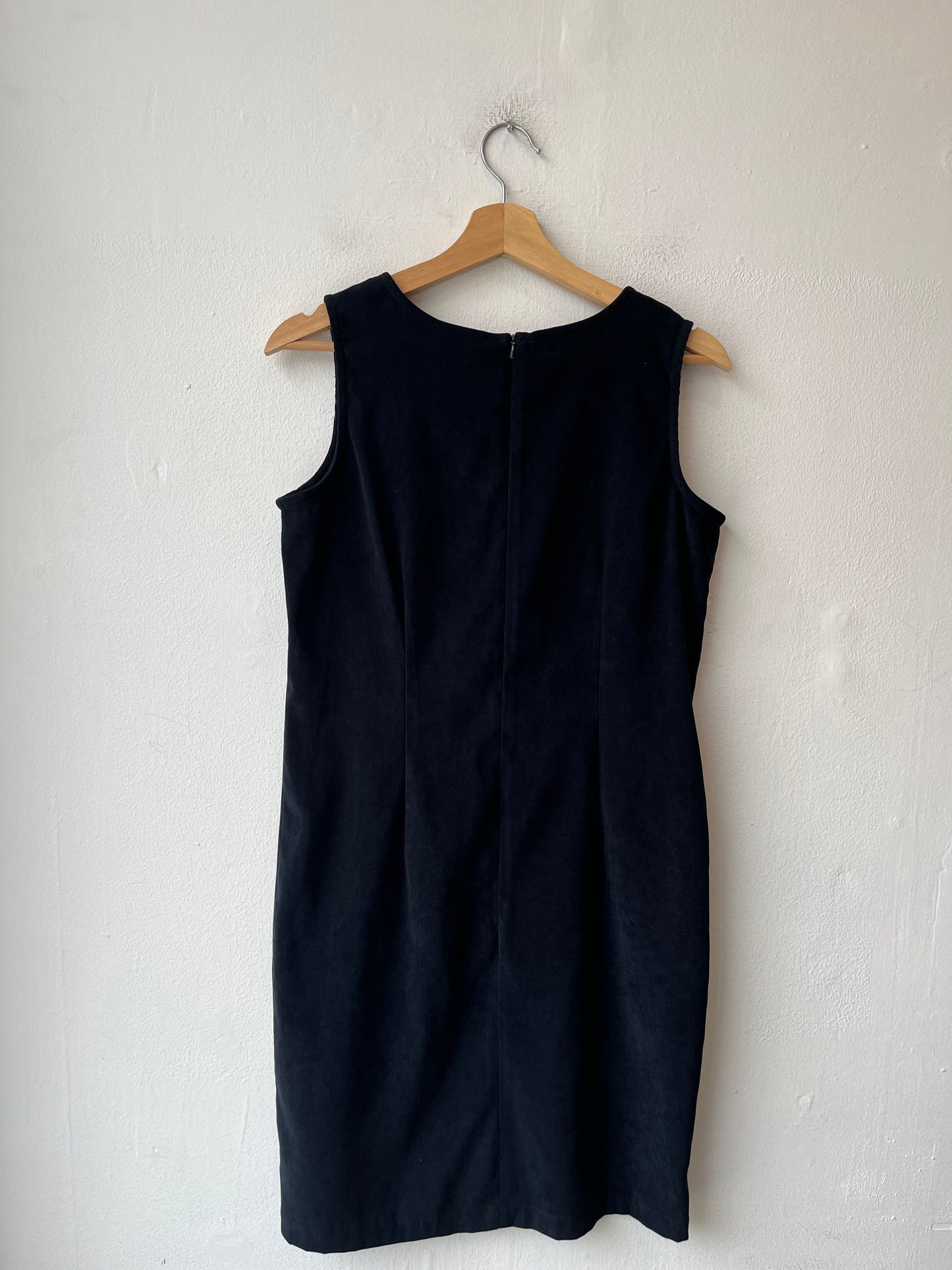 90's Black Embroidered Midi Dress