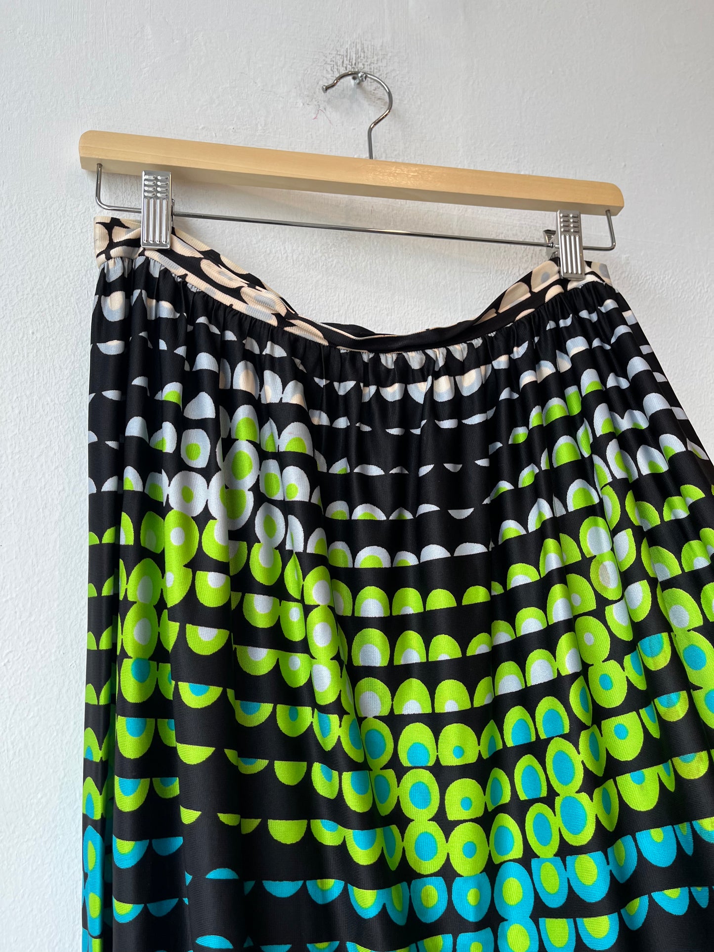 70's Circle Pattern Maxi Skirt 28"