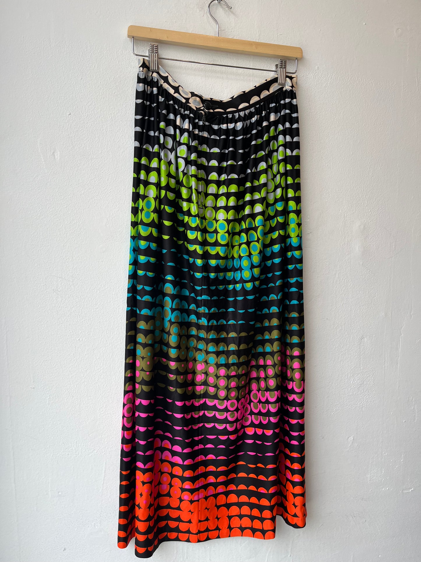 70's Circle Pattern Maxi Skirt 28"