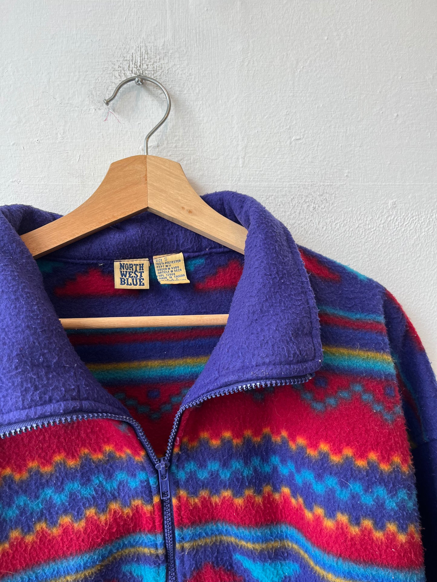Y2K Pattern Half Zip Fleece Sweater