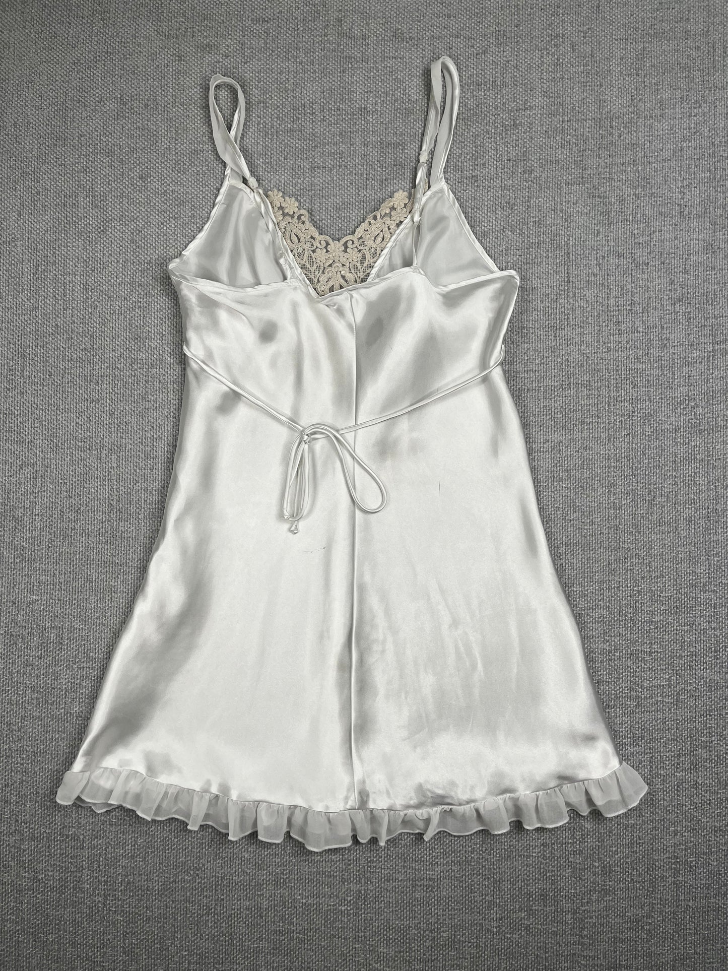 Y2K White Beaded Slip Dress