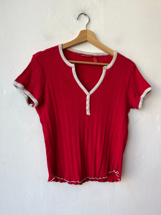 90's Red Henley Shirt