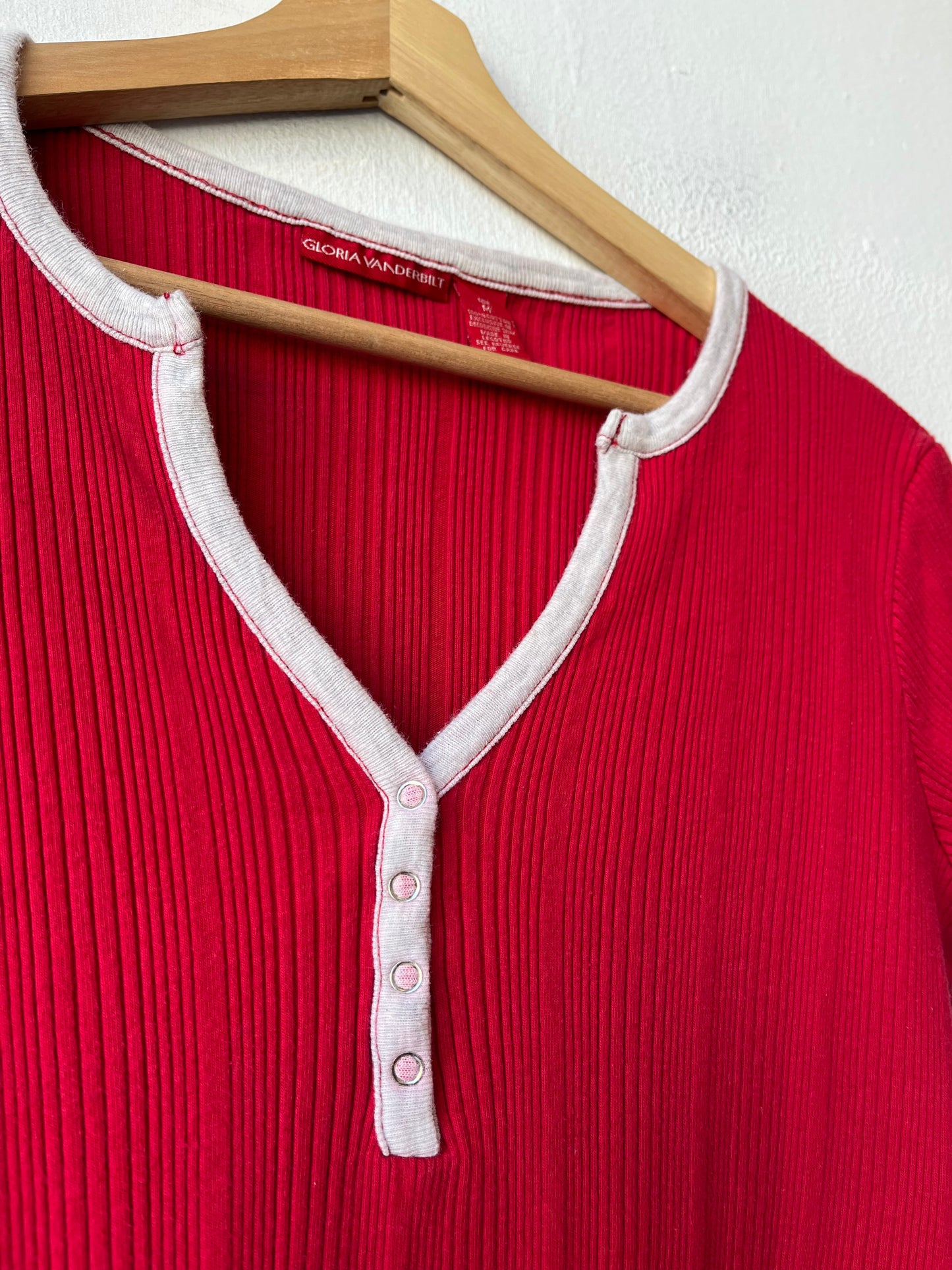90's Red Henley Shirt