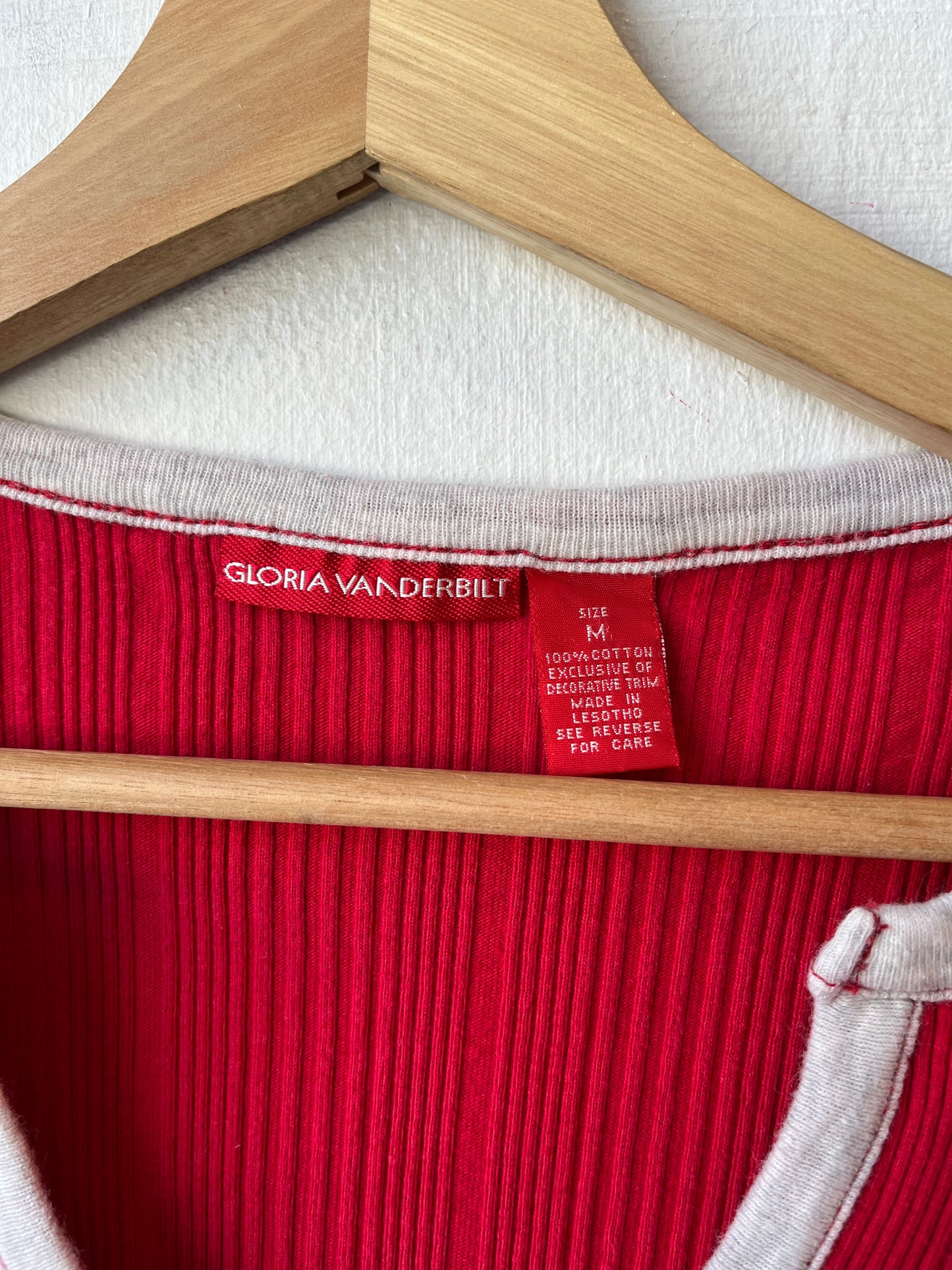 90's Red Henley Shirt