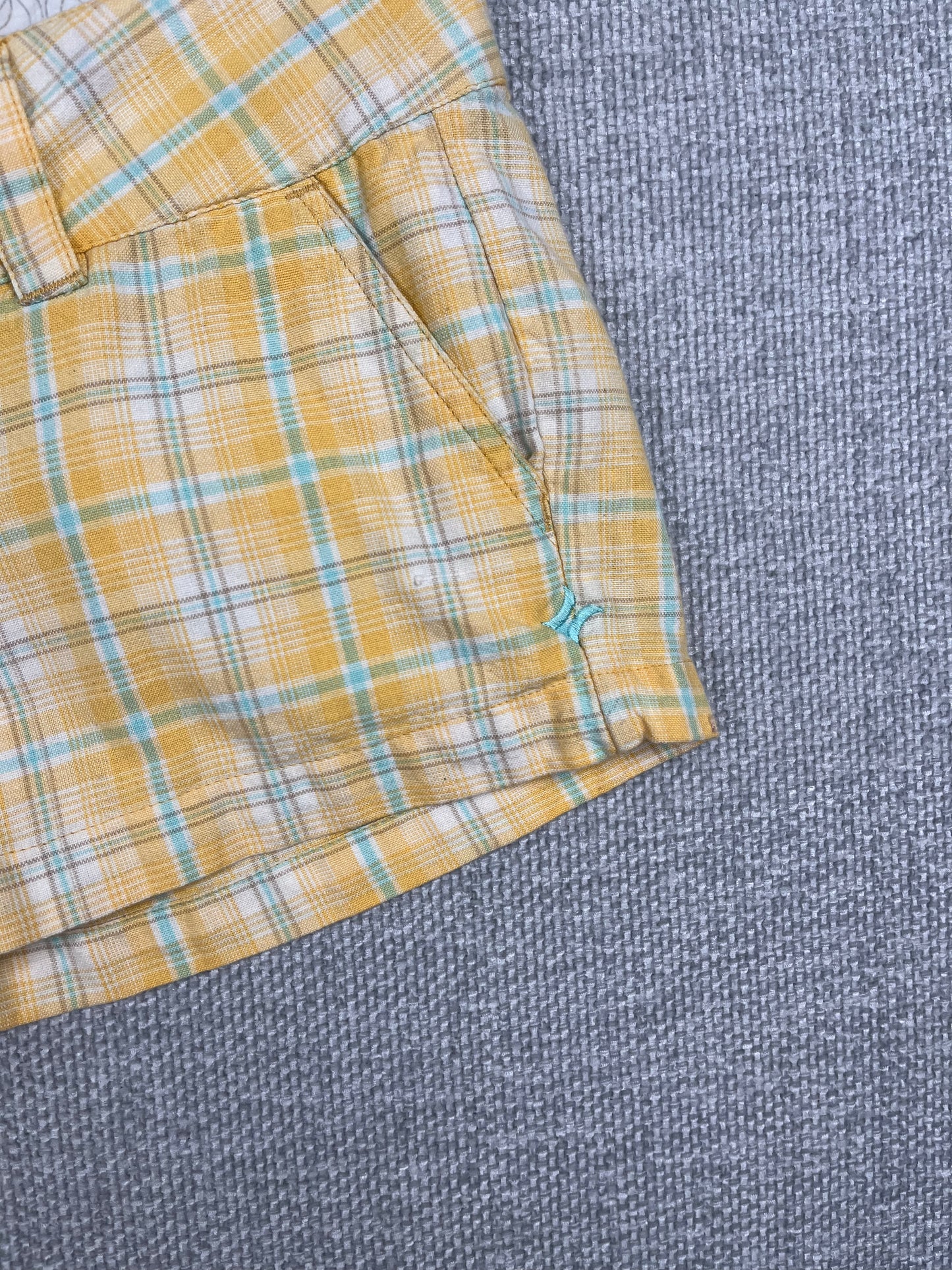 Y2K Hurley Plaid Mini Shorts 30"