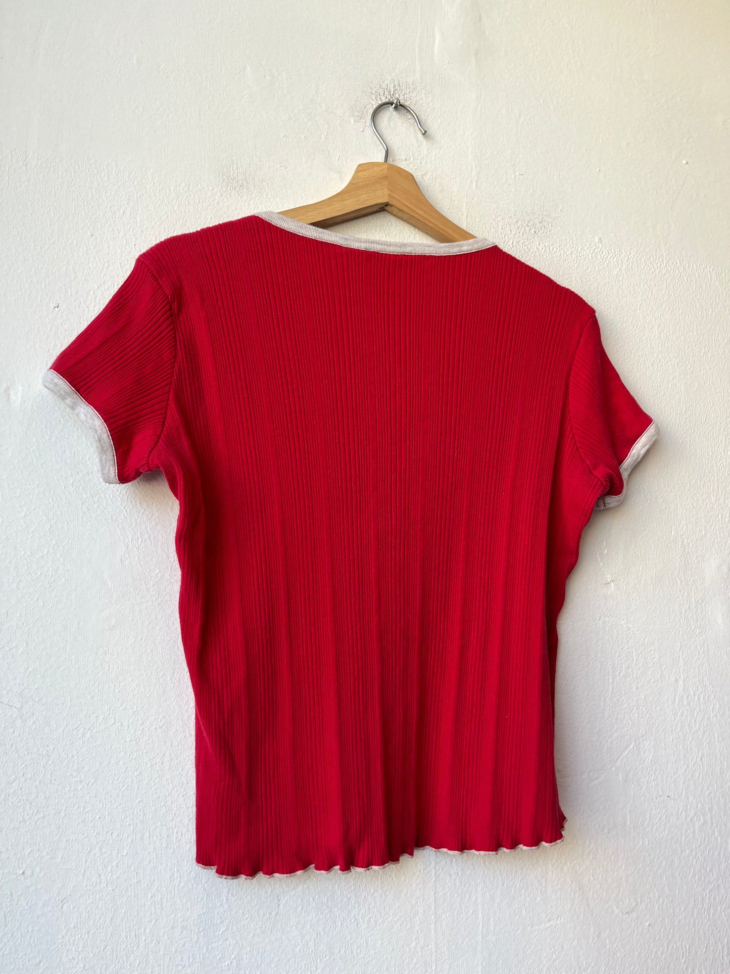 90's Red Henley Shirt