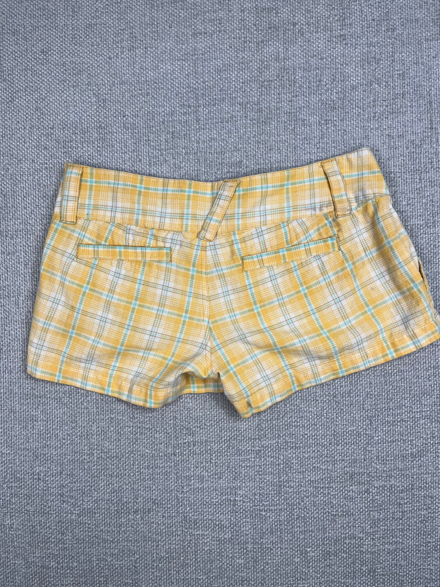 Y2K Hurley Plaid Mini Shorts 30"