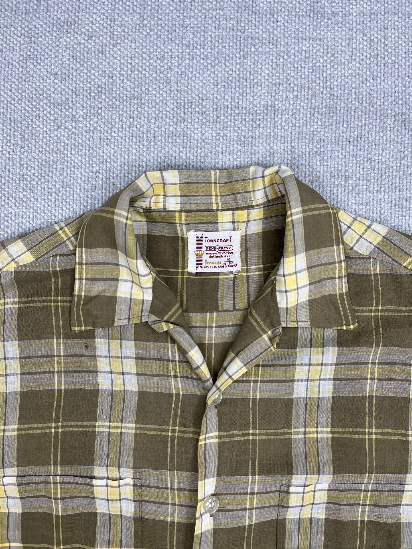 70's Penneys Plaid Button Down Shirt