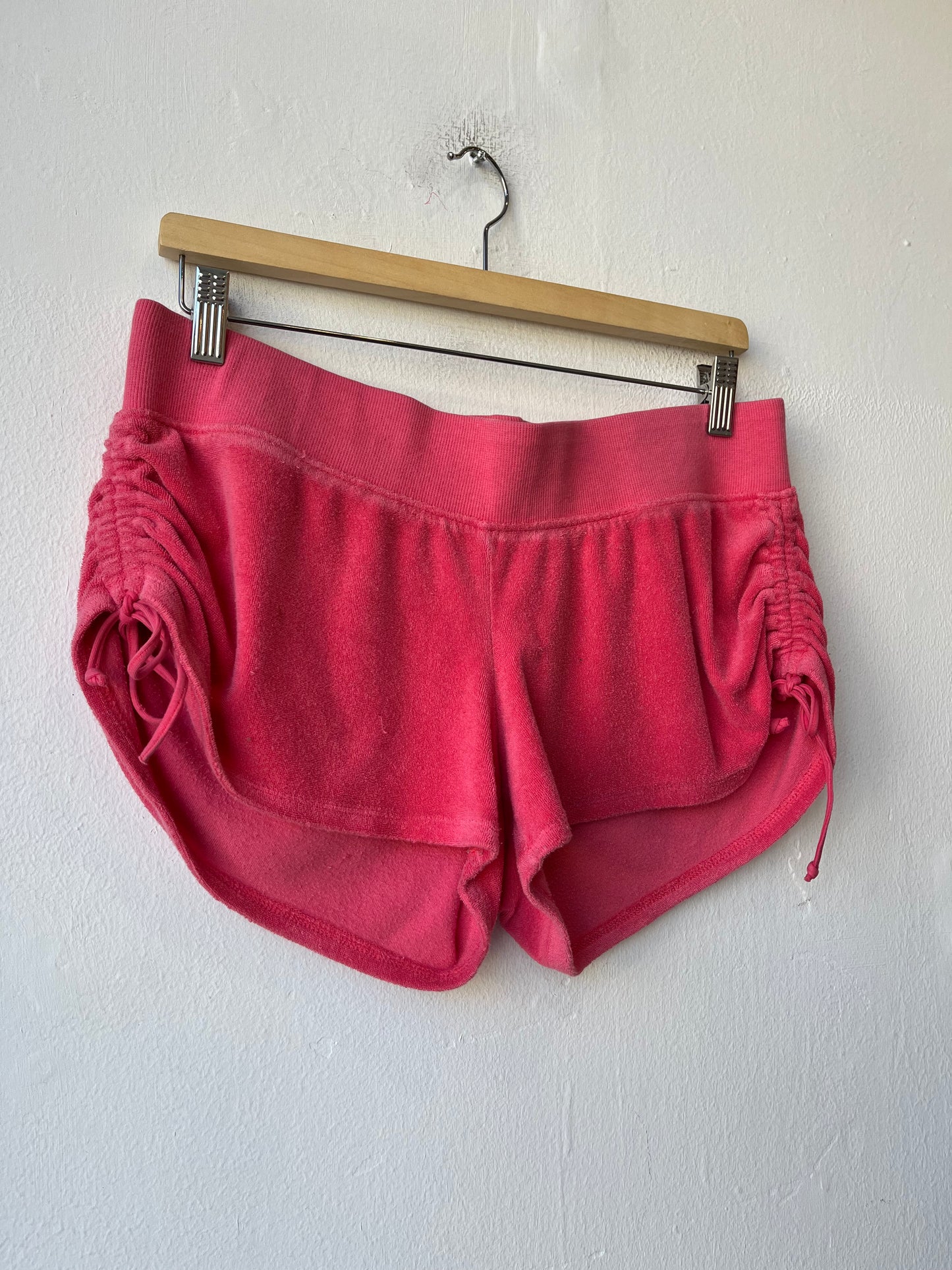 Y2K Pink Terry Mini Shorts 32"