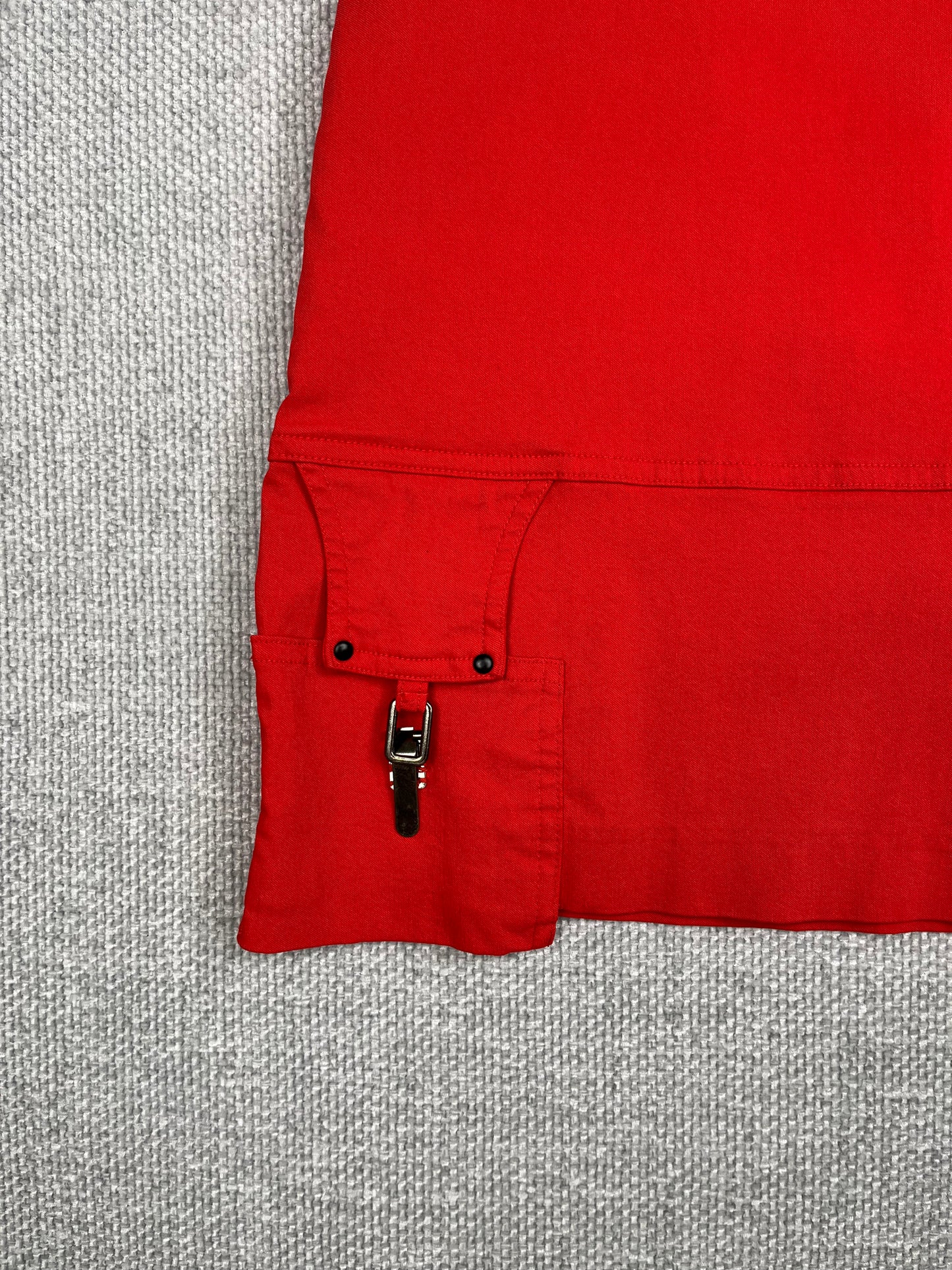 Y2K Red Utility Mini Skirt 27"