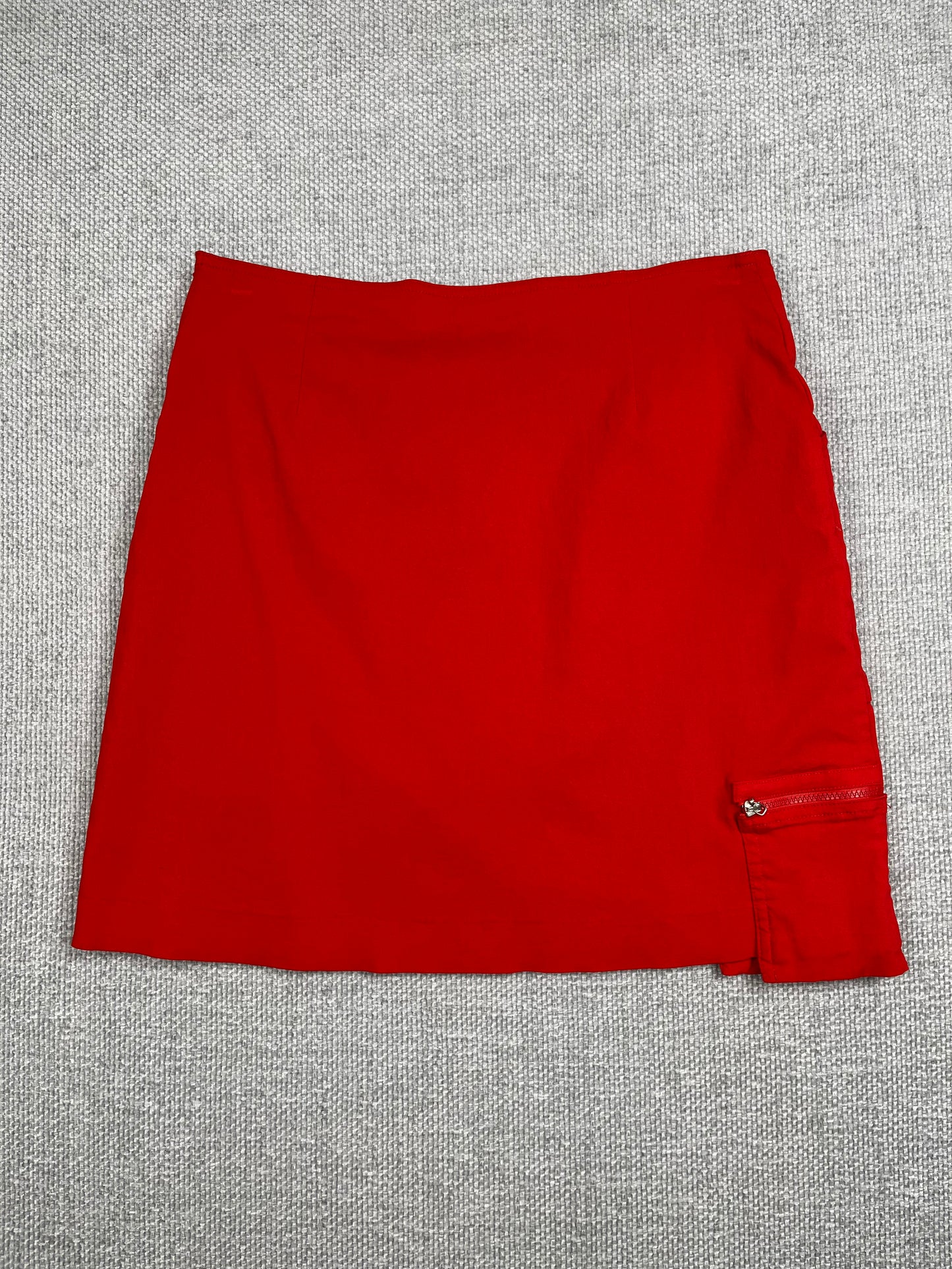 Y2K Red Utility Mini Skirt 27"