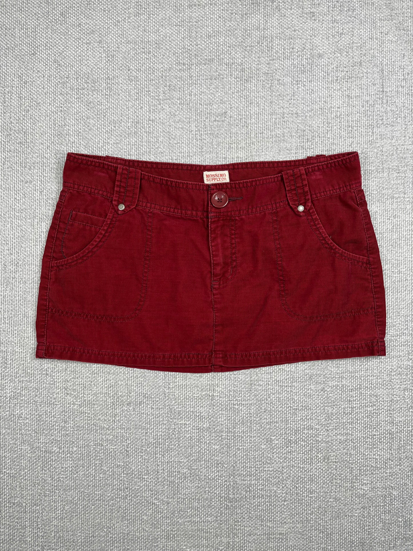Y2K Corduroy Mini Skirt 33"