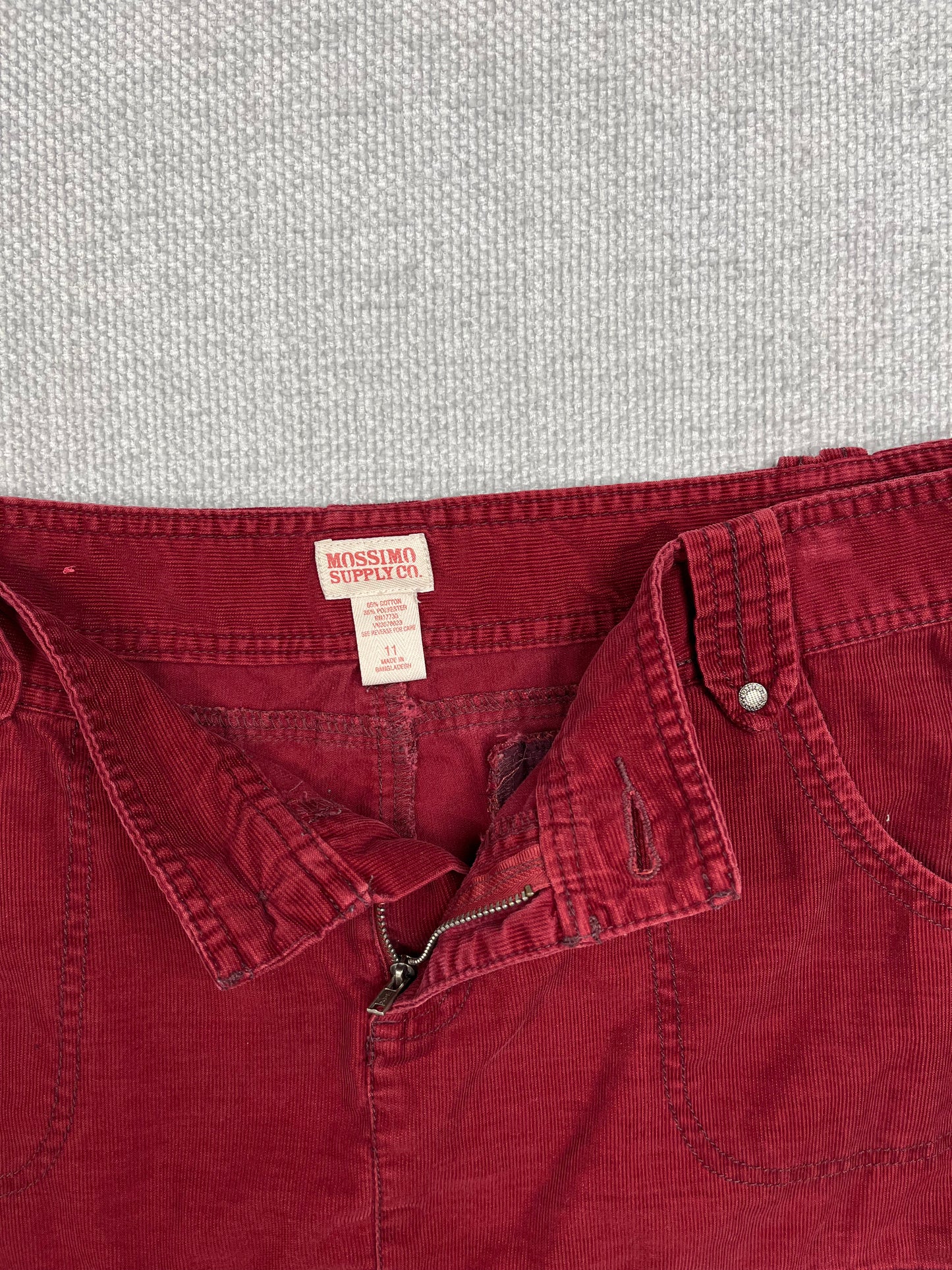Y2K Corduroy Mini Skirt 33"