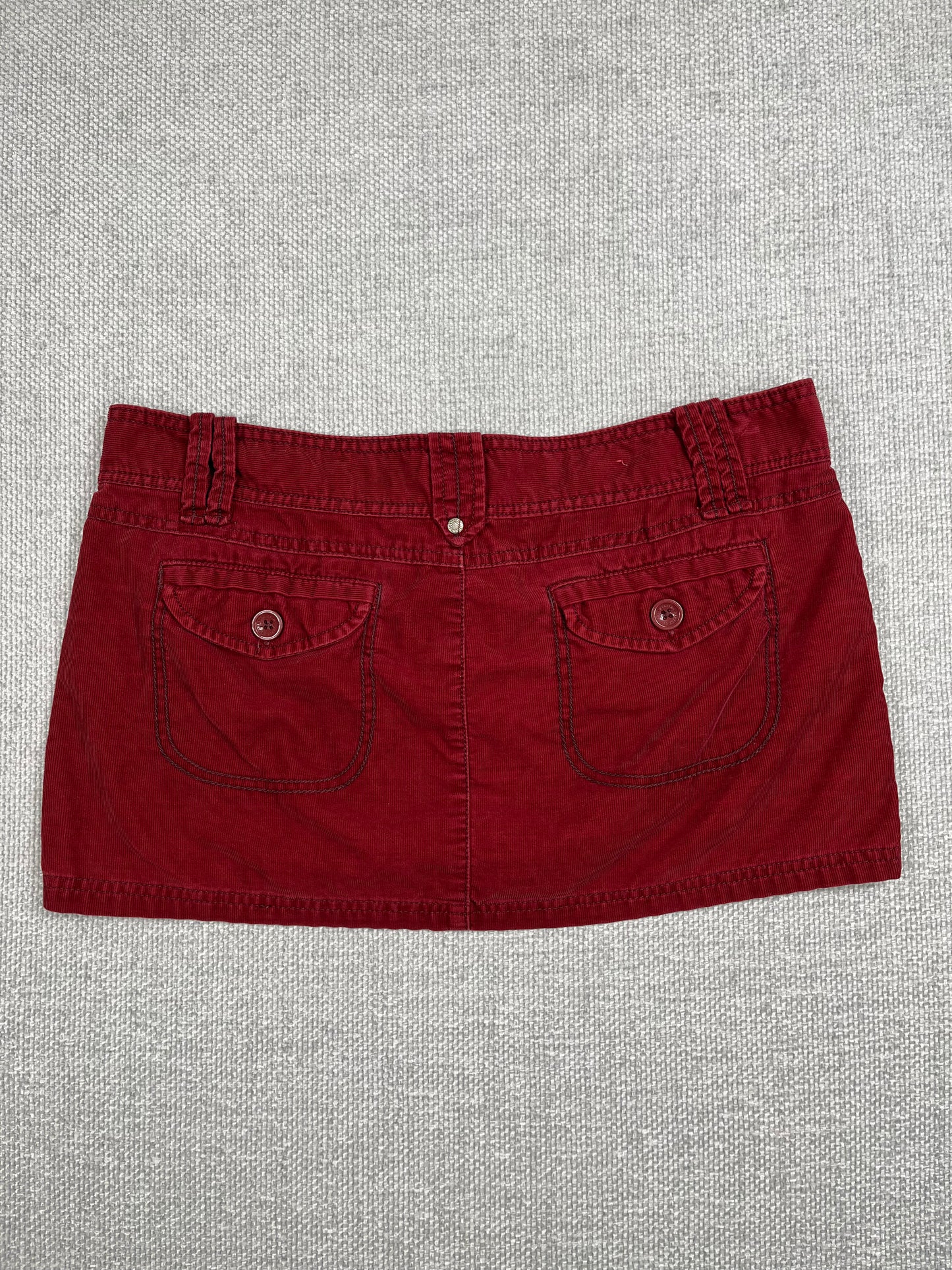 Y2K Corduroy Mini Skirt 33"