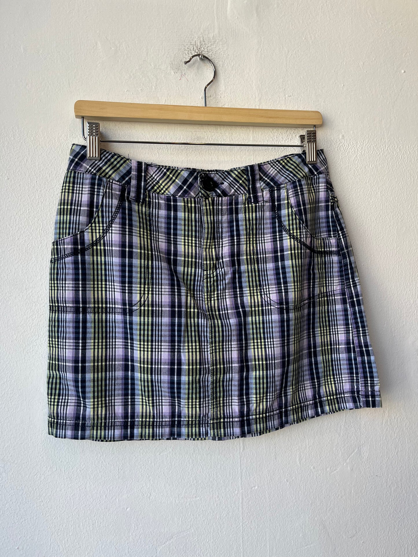 Y2K Plaid Mini Skirt 30"