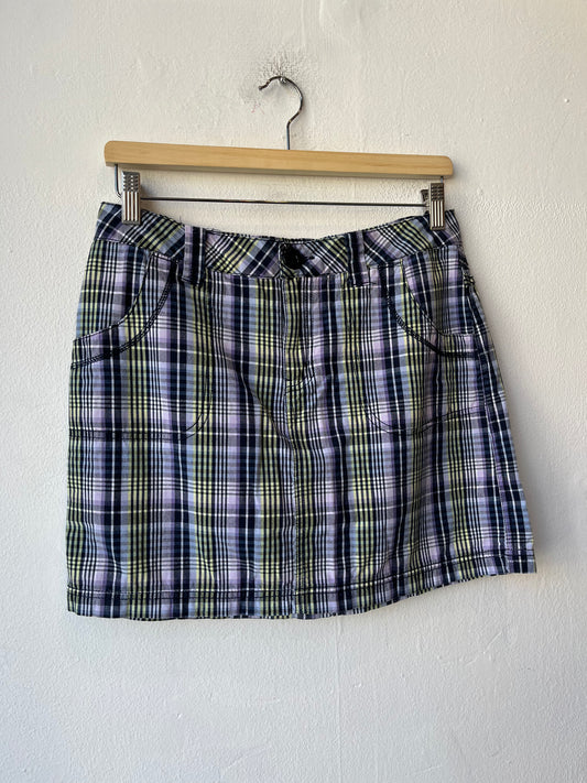 Y2K Plaid Mini Skirt 30"