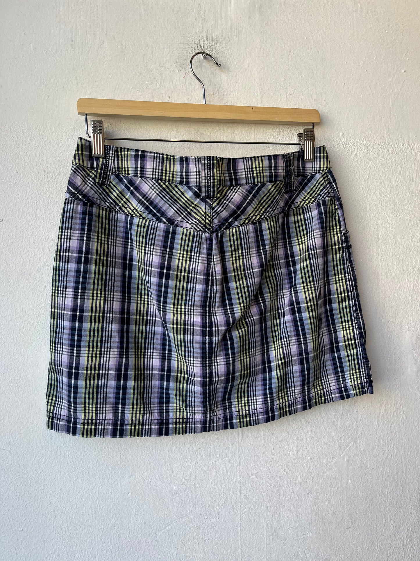 Y2K Plaid Mini Skirt 30"