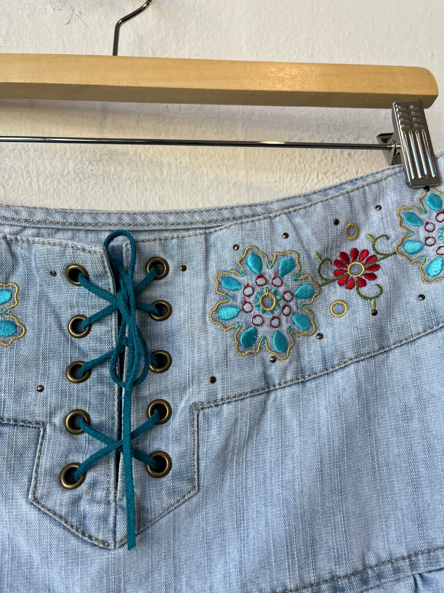 Y2K Zana Di Tiered Denim Skirt 30"