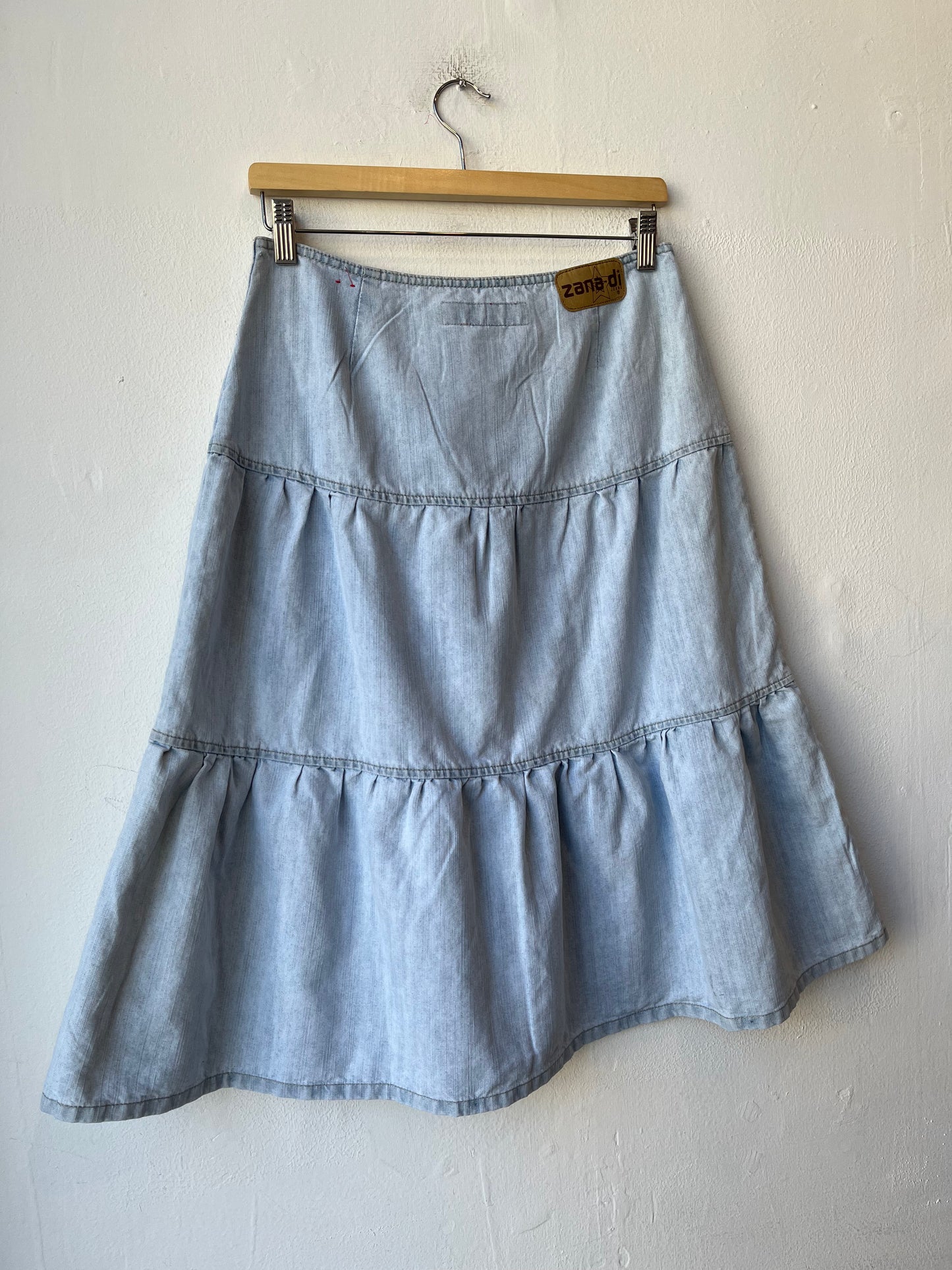 Y2K Zana Di Tiered Denim Skirt 30"
