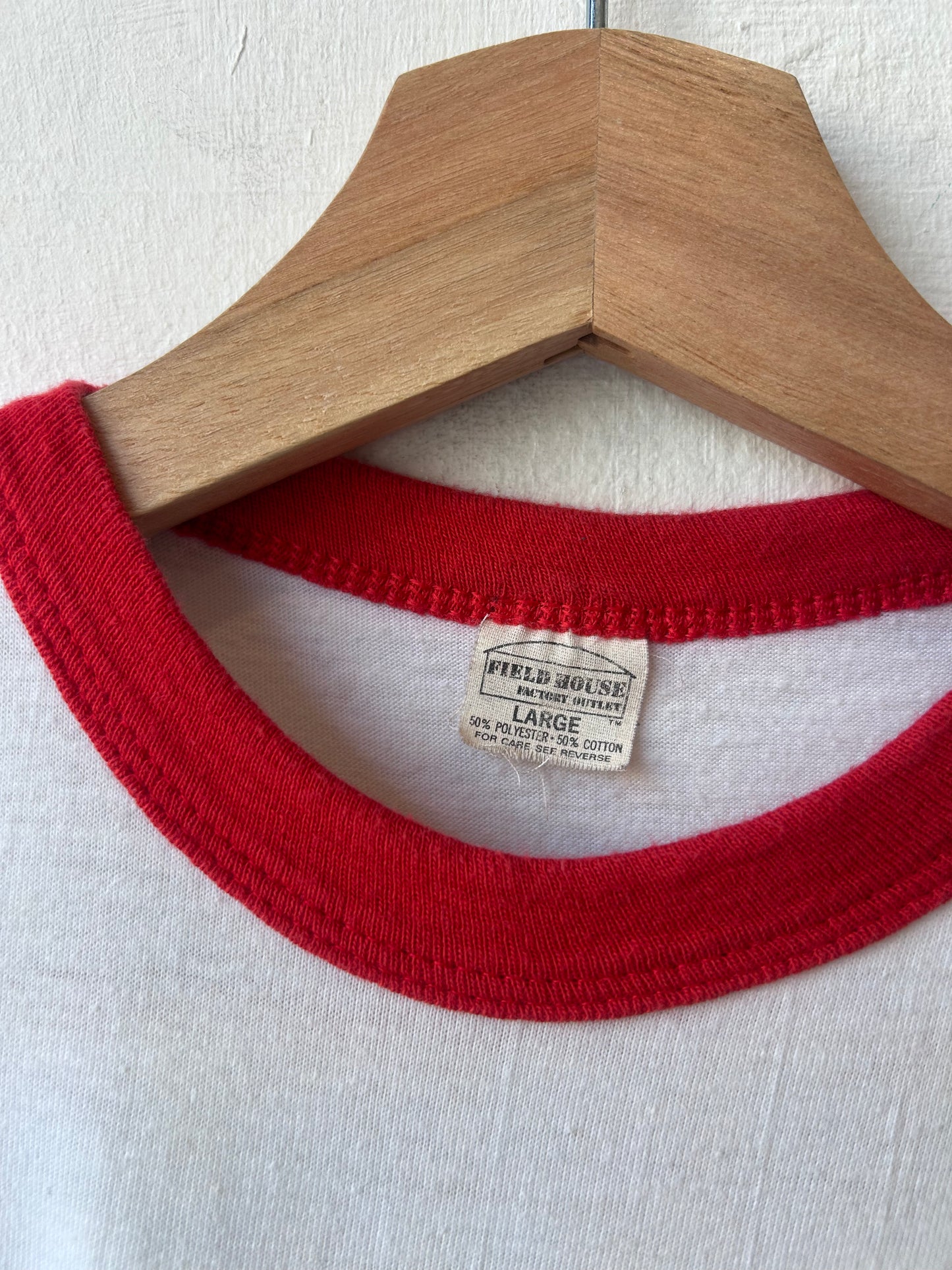 80's Red Cross Ringer Shirt