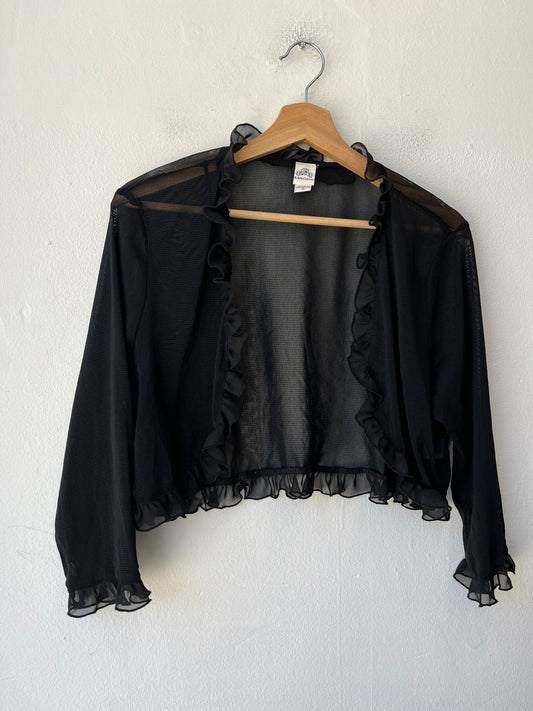 Y2K Black Mesh Shrug