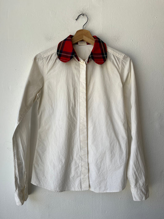 90's Plaid Collared Blouse