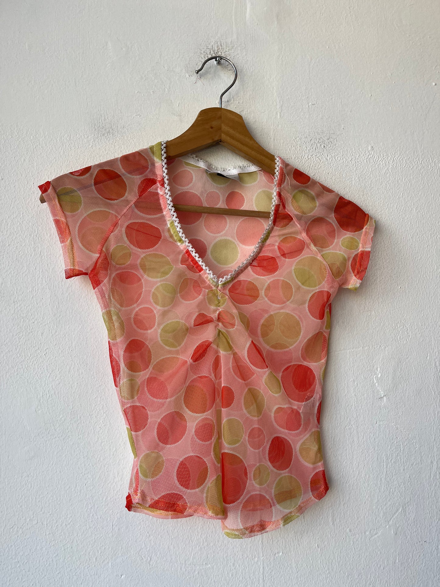 90's Polka Dot Mesh Top