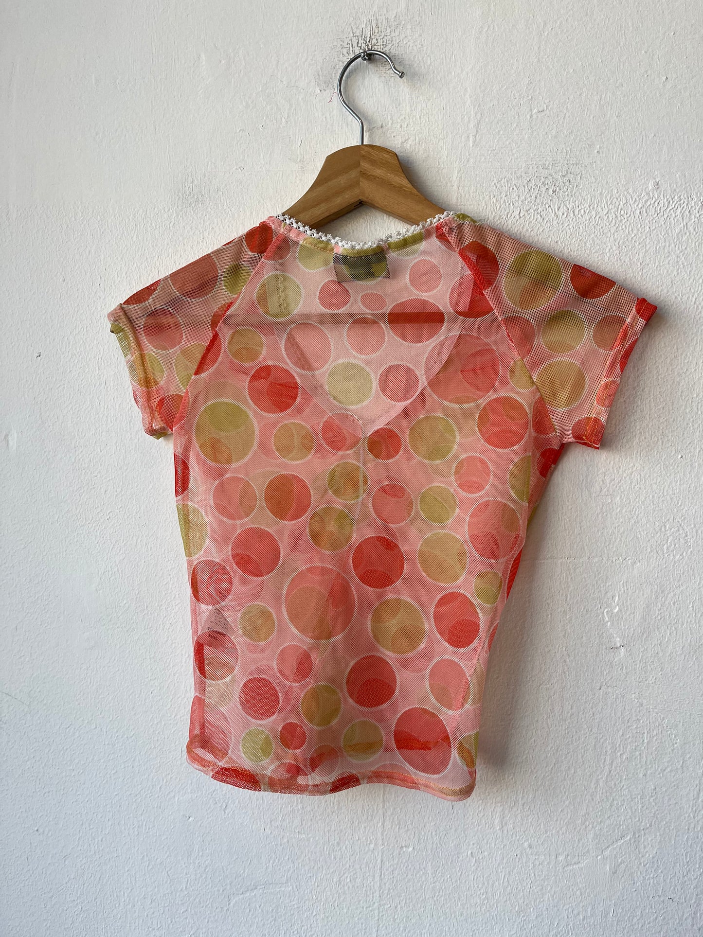 90's Polka Dot Mesh Top