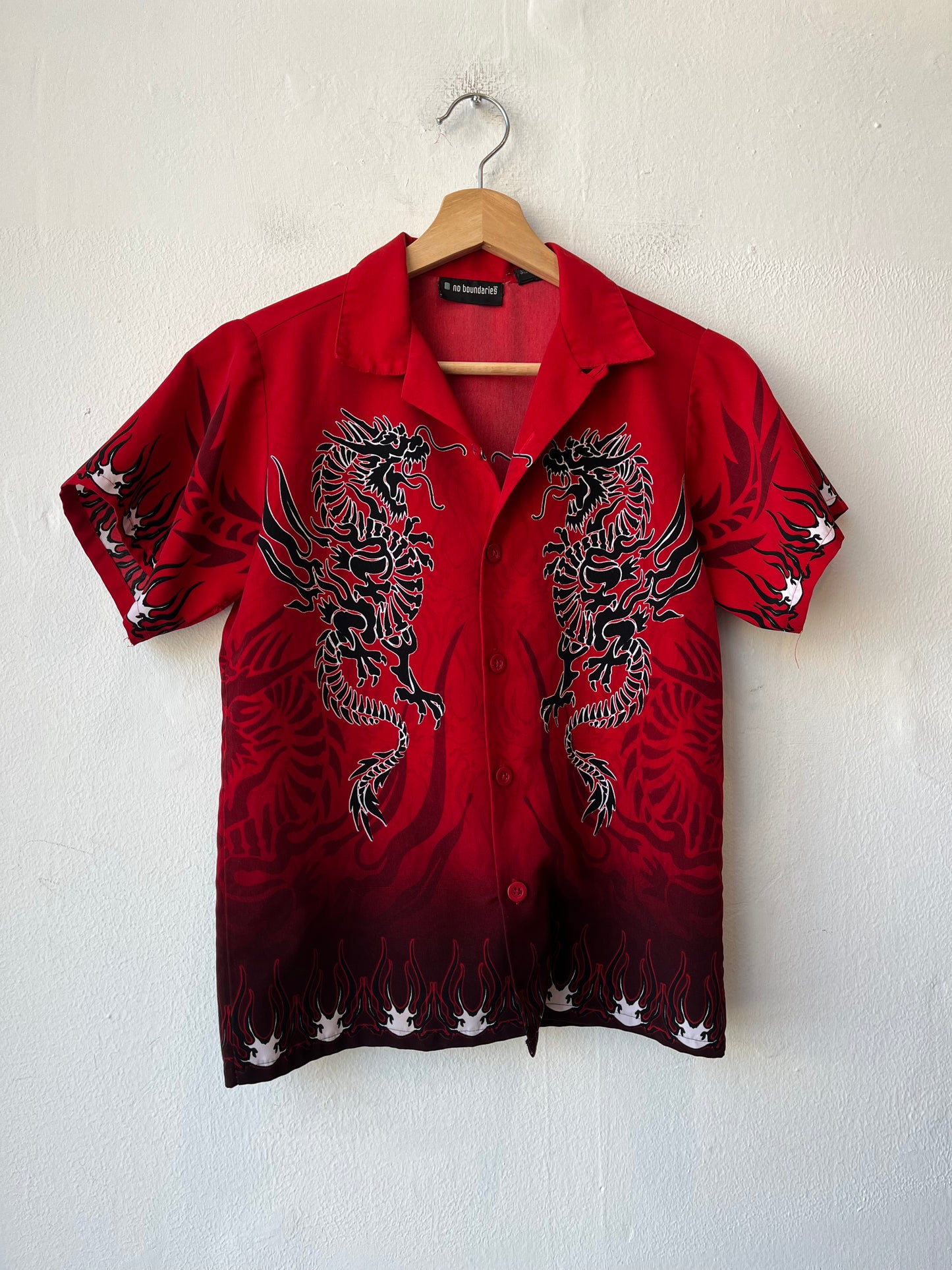 Y2K Dragon Button Up Shirt