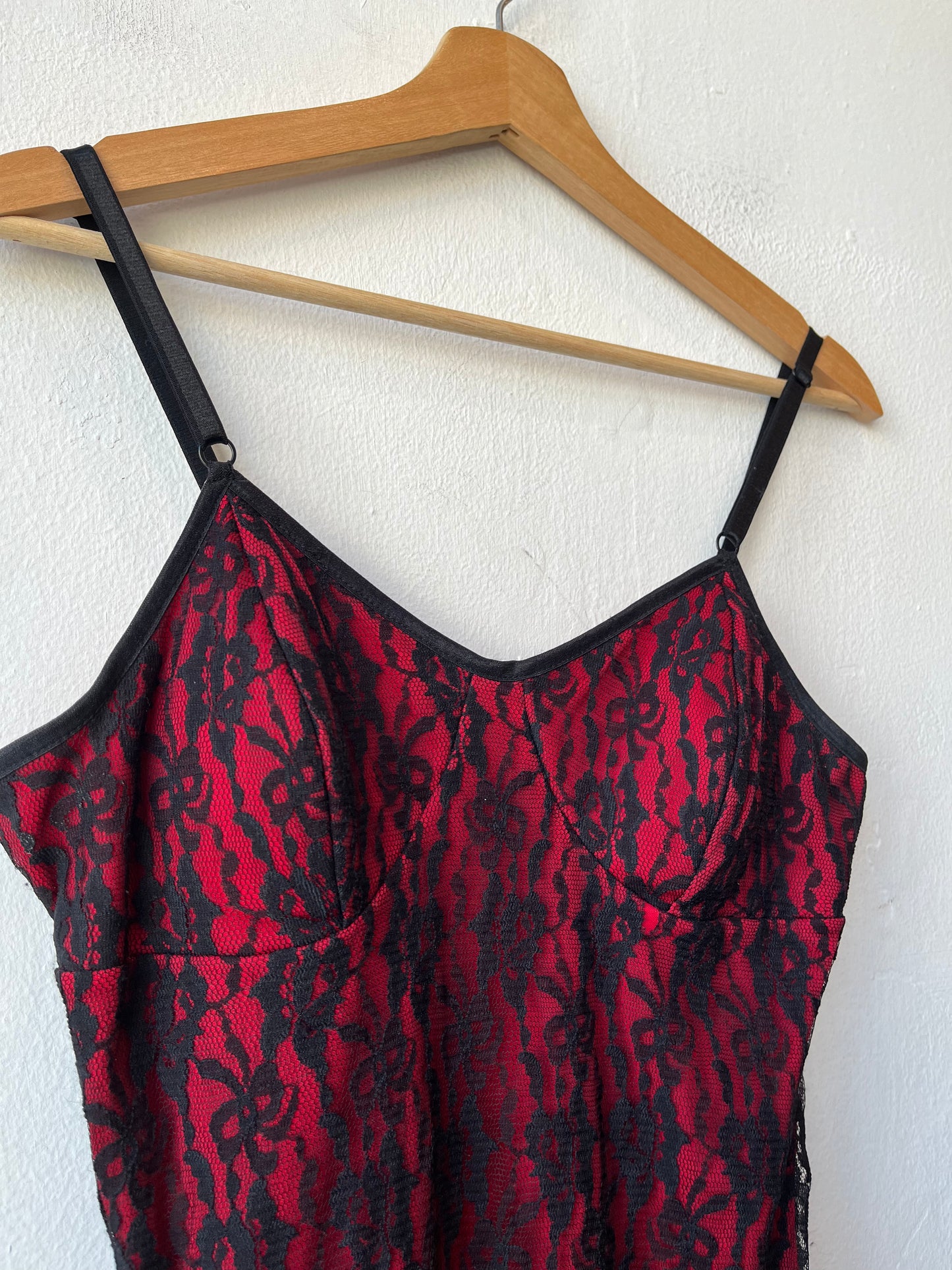 90's Red/ Black Lace Dress