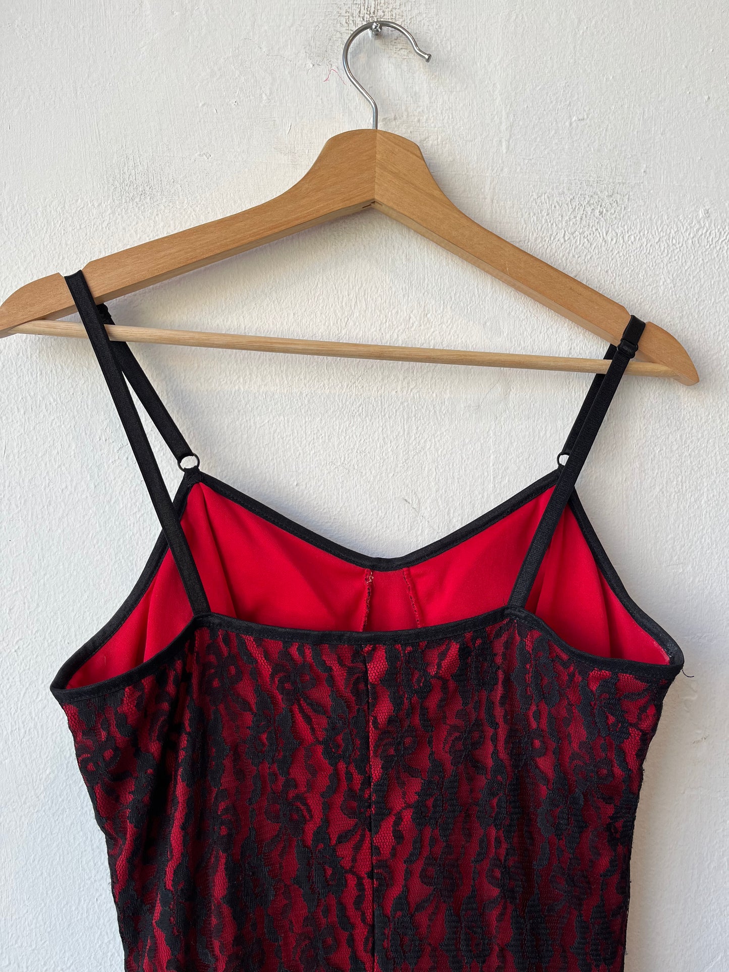 90's Red/ Black Lace Dress
