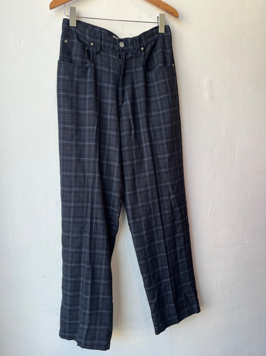 90's Plaid Trousers 30"