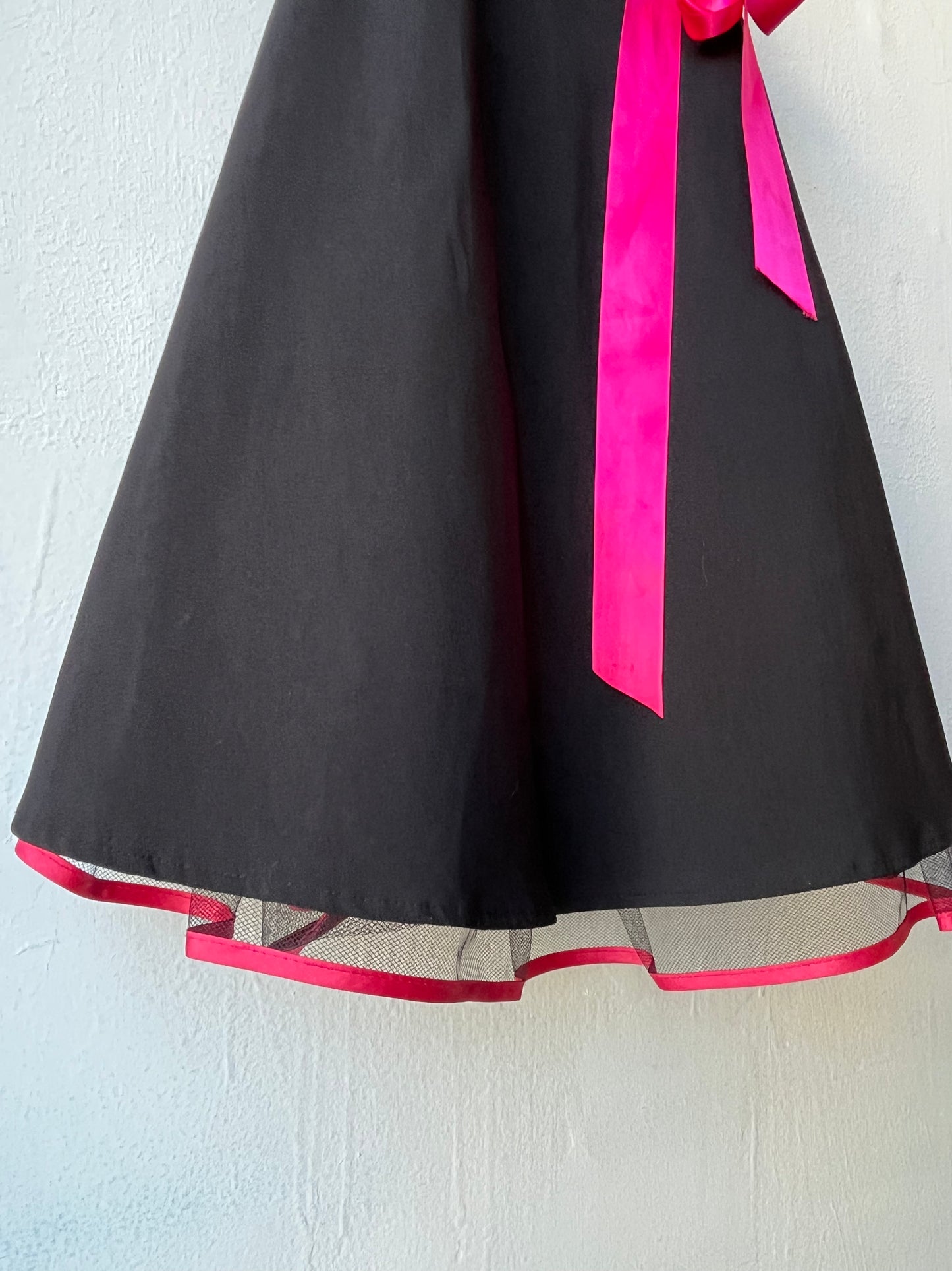 90's Pink+Black Midi Dress