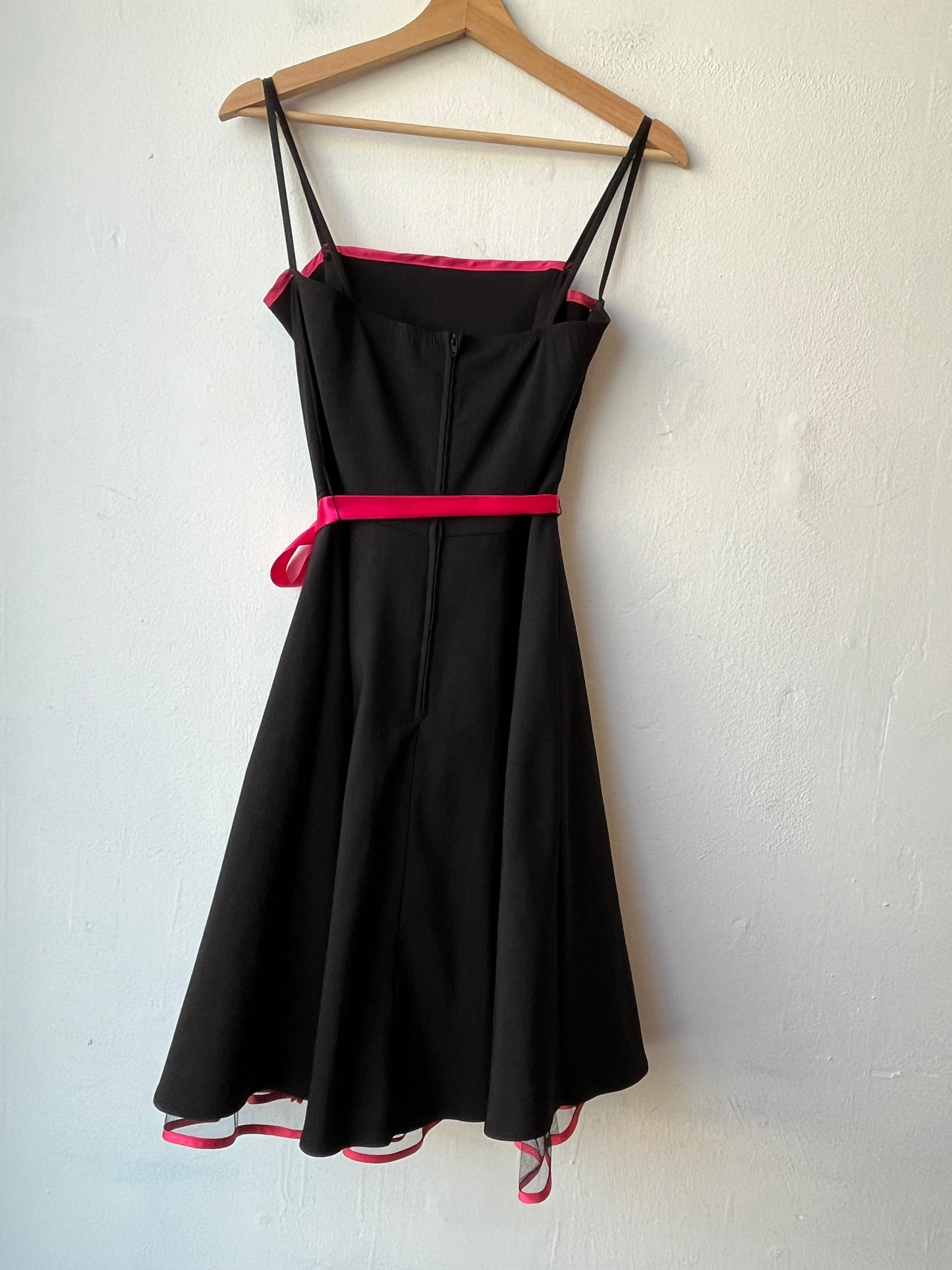 90's Pink+Black Midi Dress