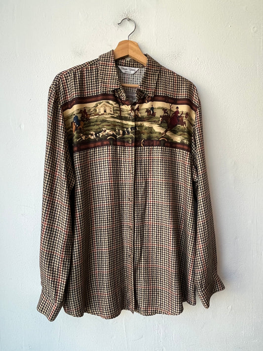 90's Sharon Young Horses Button Up Shirt