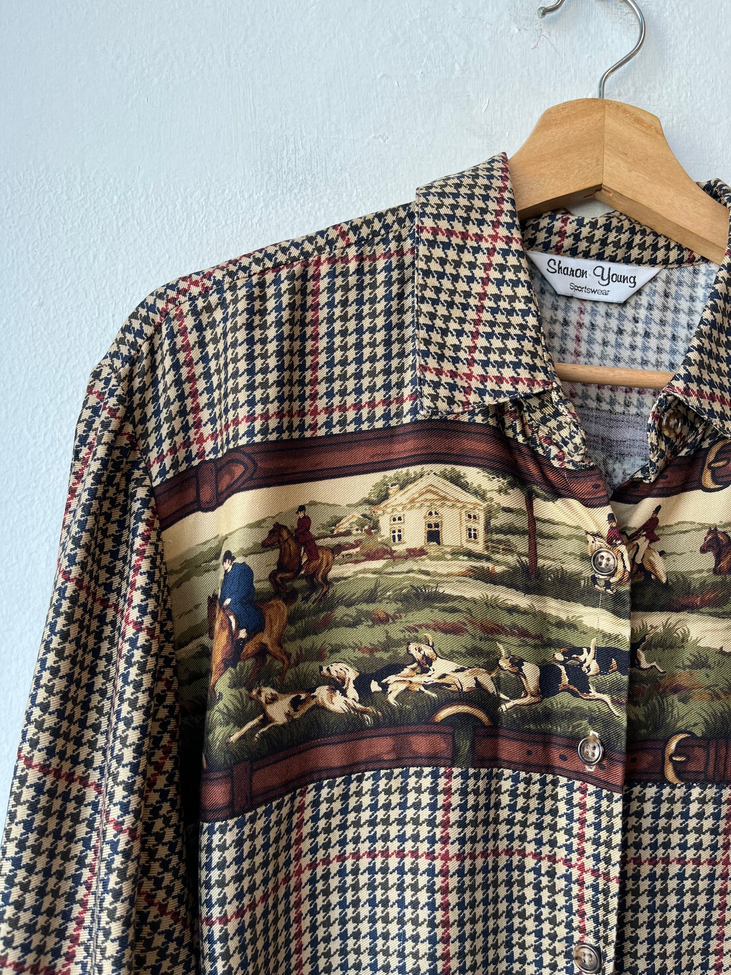 90's Sharon Young Horses Button Up Shirt