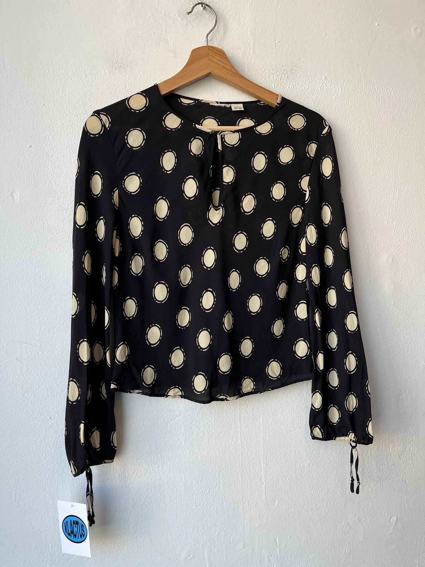 Y2K Silk Polka Dot Blouse