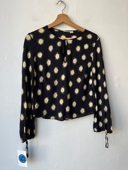 Y2K Silk Polka Dot Blouse