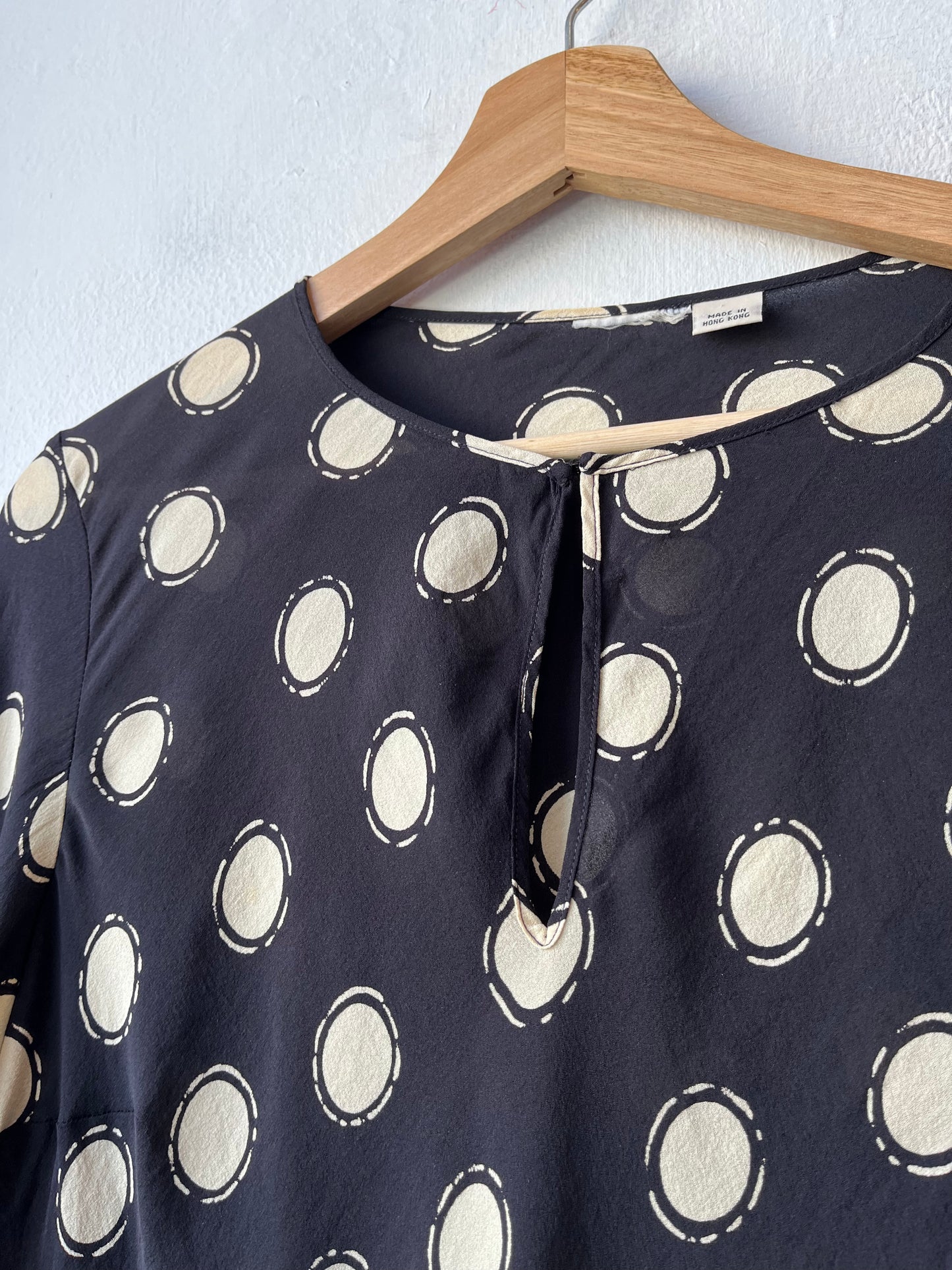 Y2K Silk Polka Dot Blouse