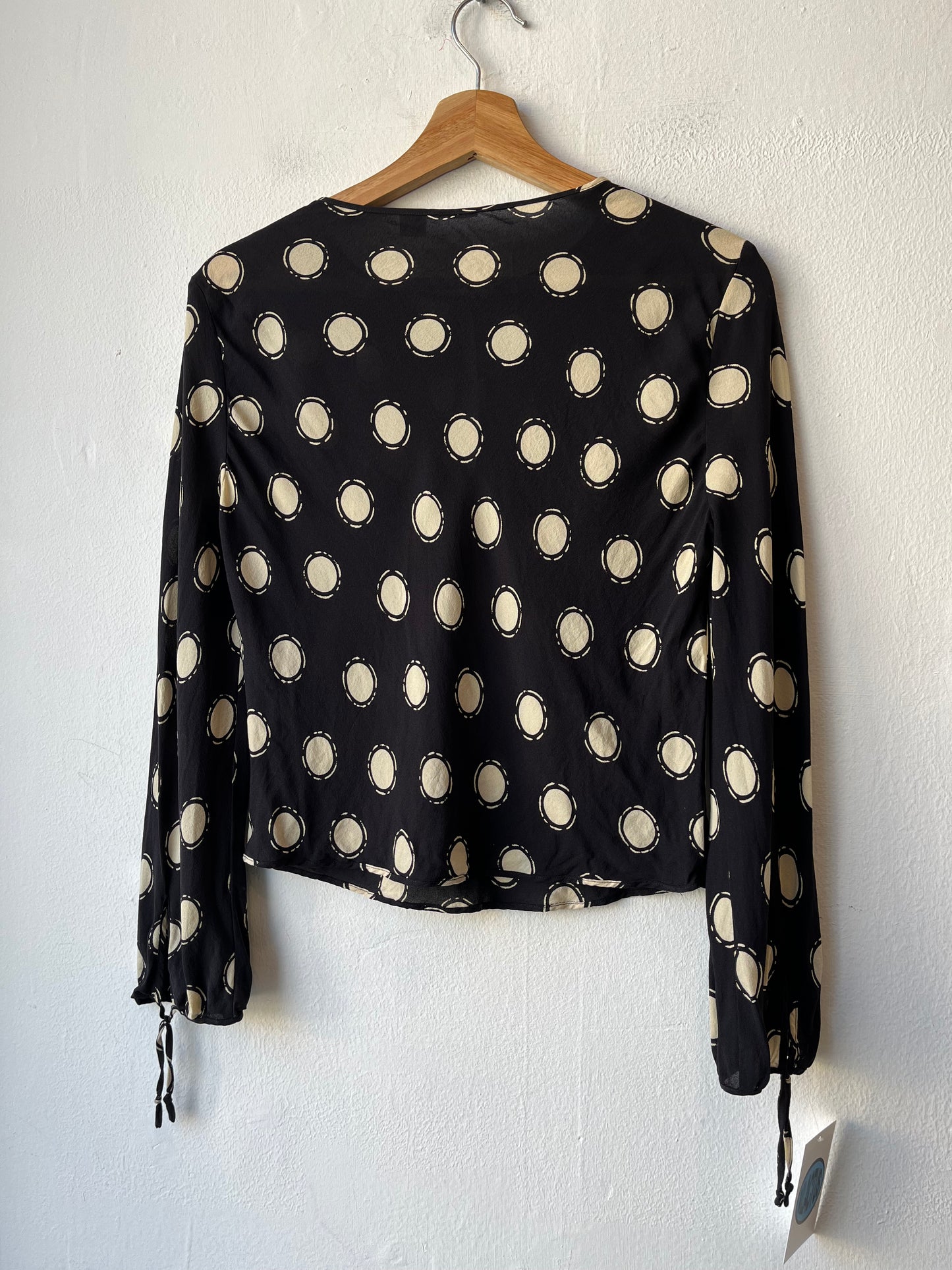 Y2K Silk Polka Dot Blouse