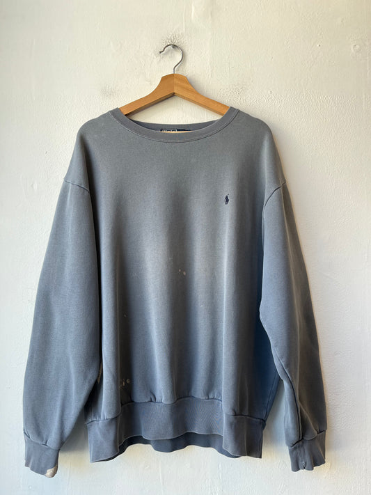 90's Distressed Polo Sweatshirt