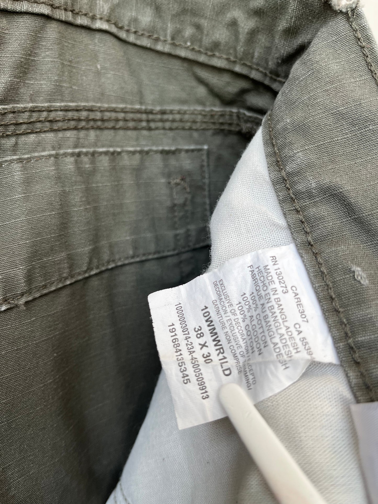 Y2K Wrangler Green Work Pants 38"