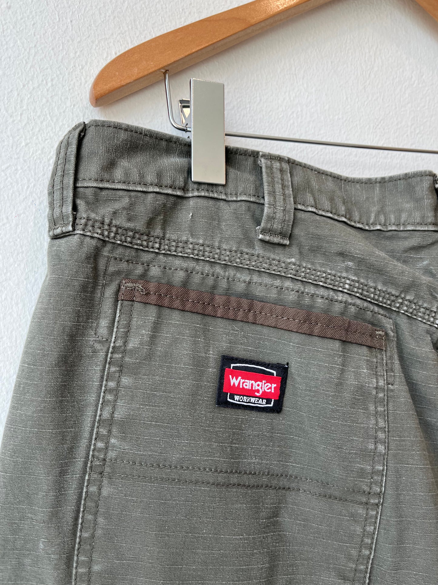 Y2K Wrangler Green Work Pants 38"