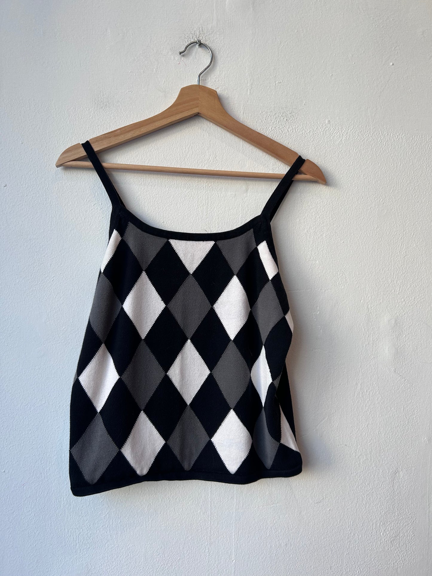 Y2K Argyle Knit Tank Top
