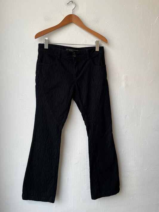 Y2K Black Textured Low Rise Pants 32"
