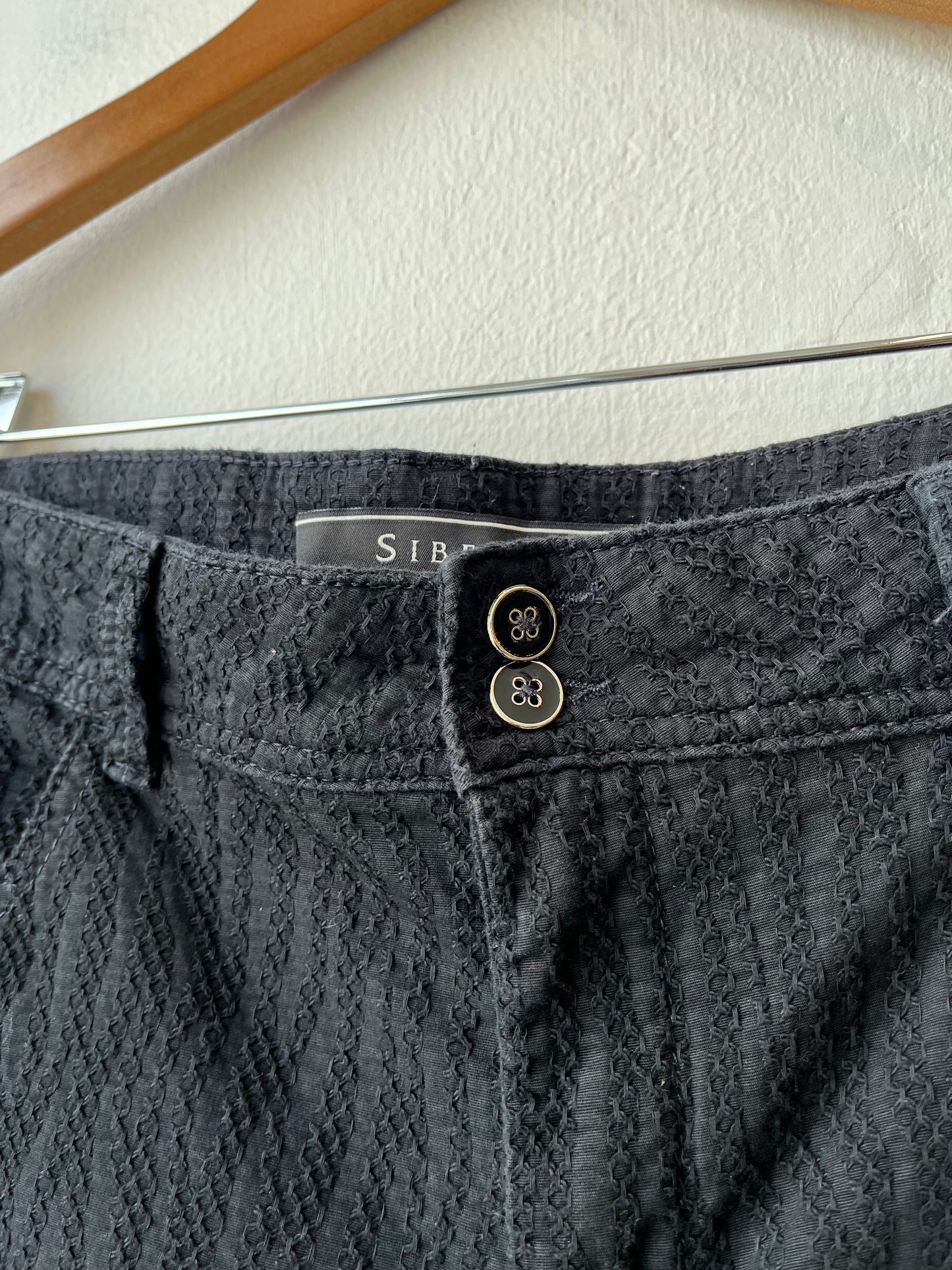 Y2K Black Textured Low Rise Pants 32"