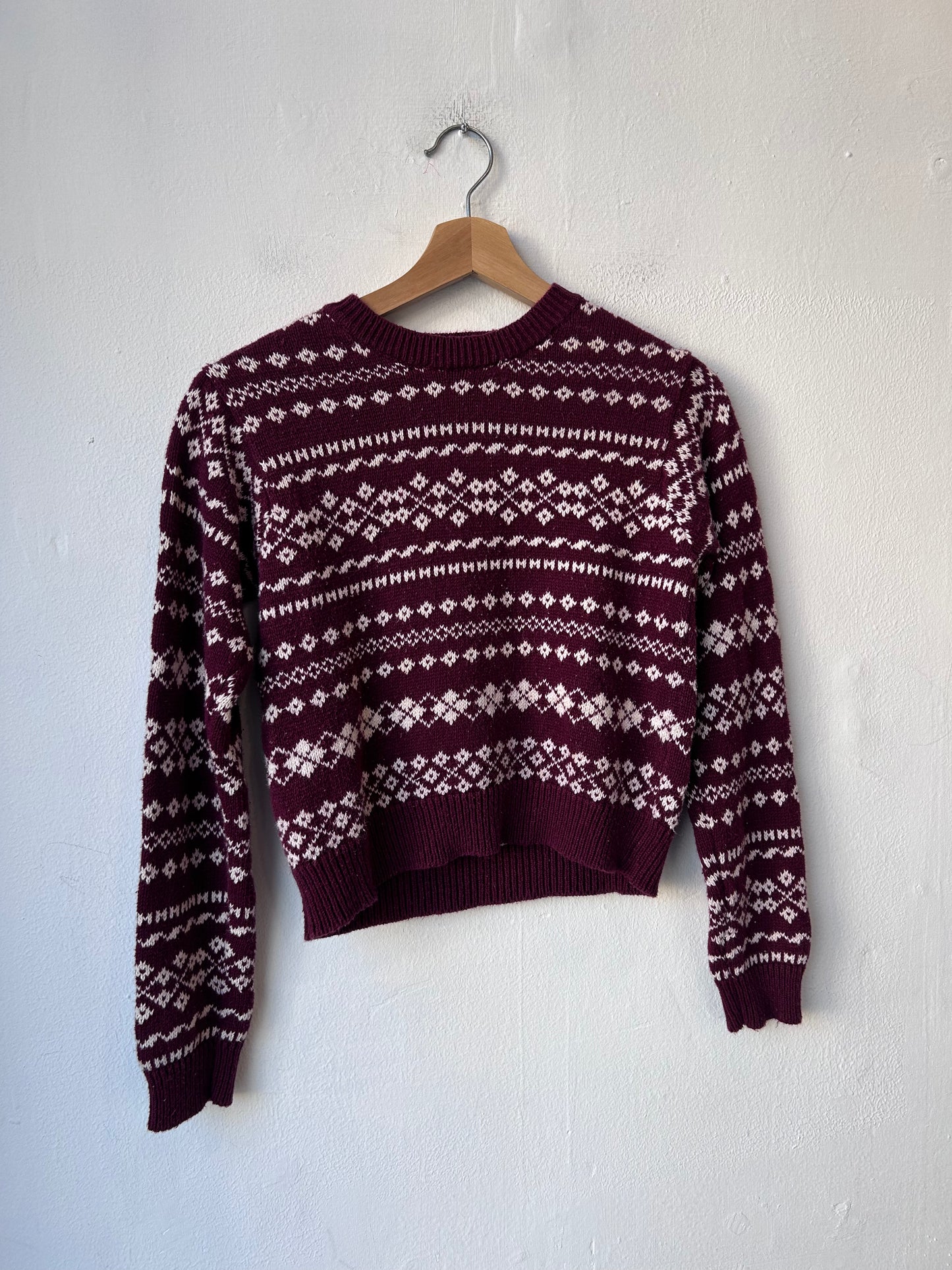Y2K Burgundy Knit Sweater