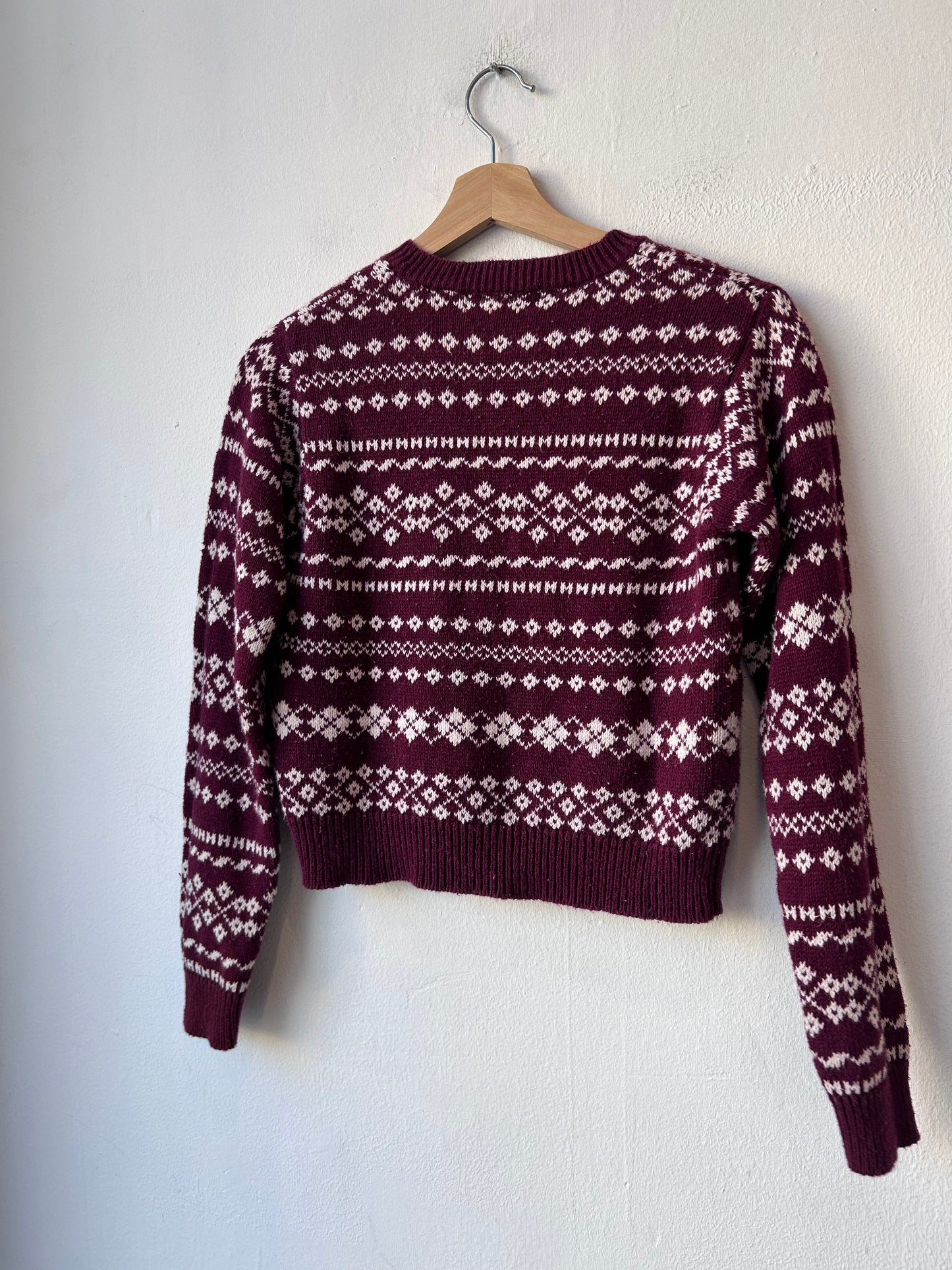 Y2K Burgundy Knit Sweater