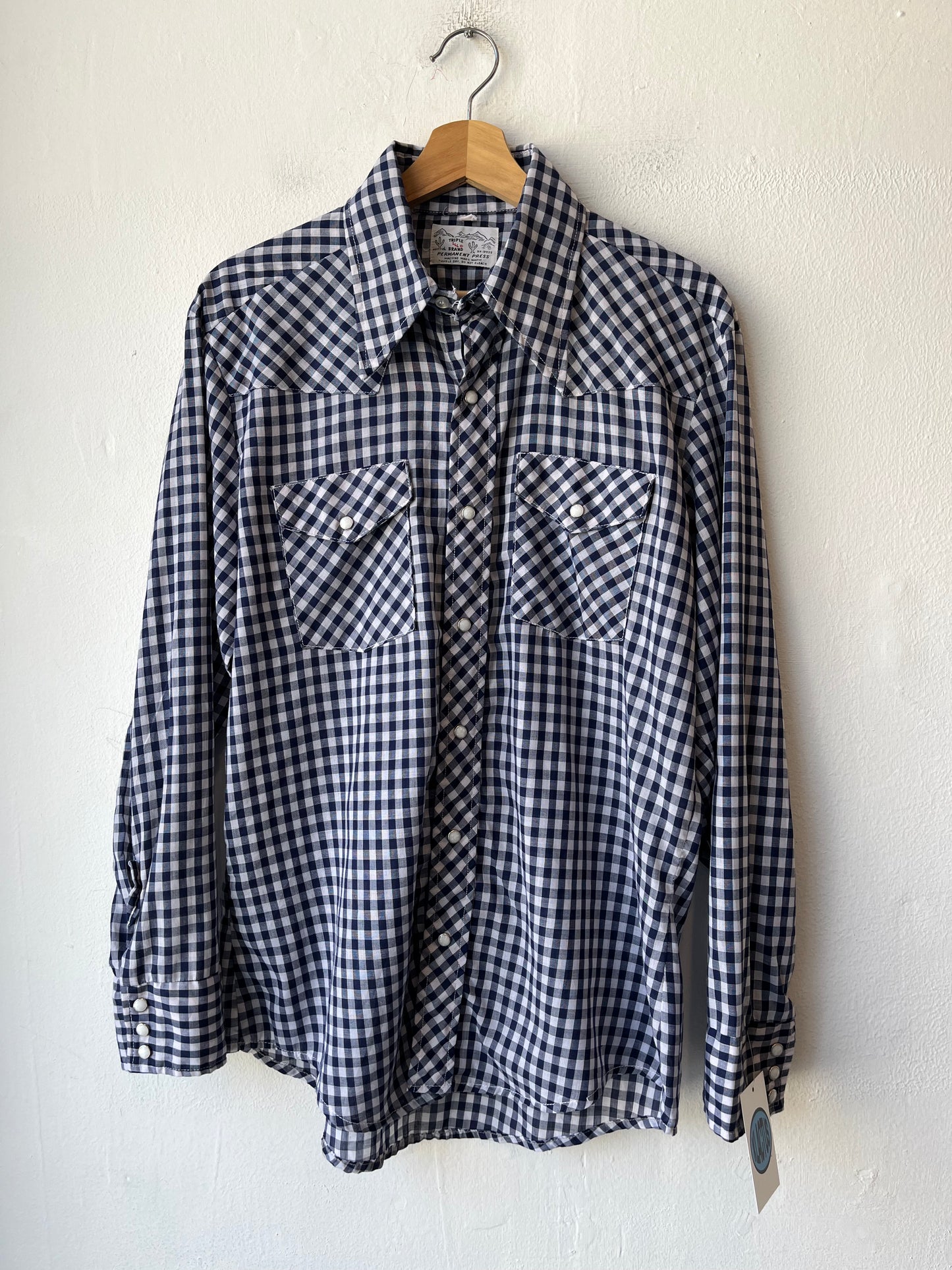 70's Pearl Snap Gingham Shirt